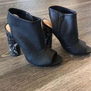 Black peep toe bootie